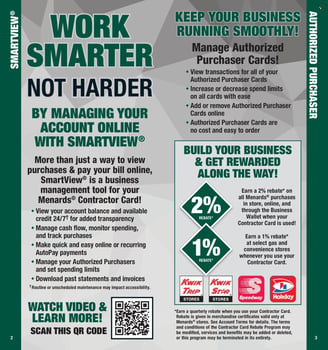 Page 2 of Menards Contractor Card 2026 Rebate Program