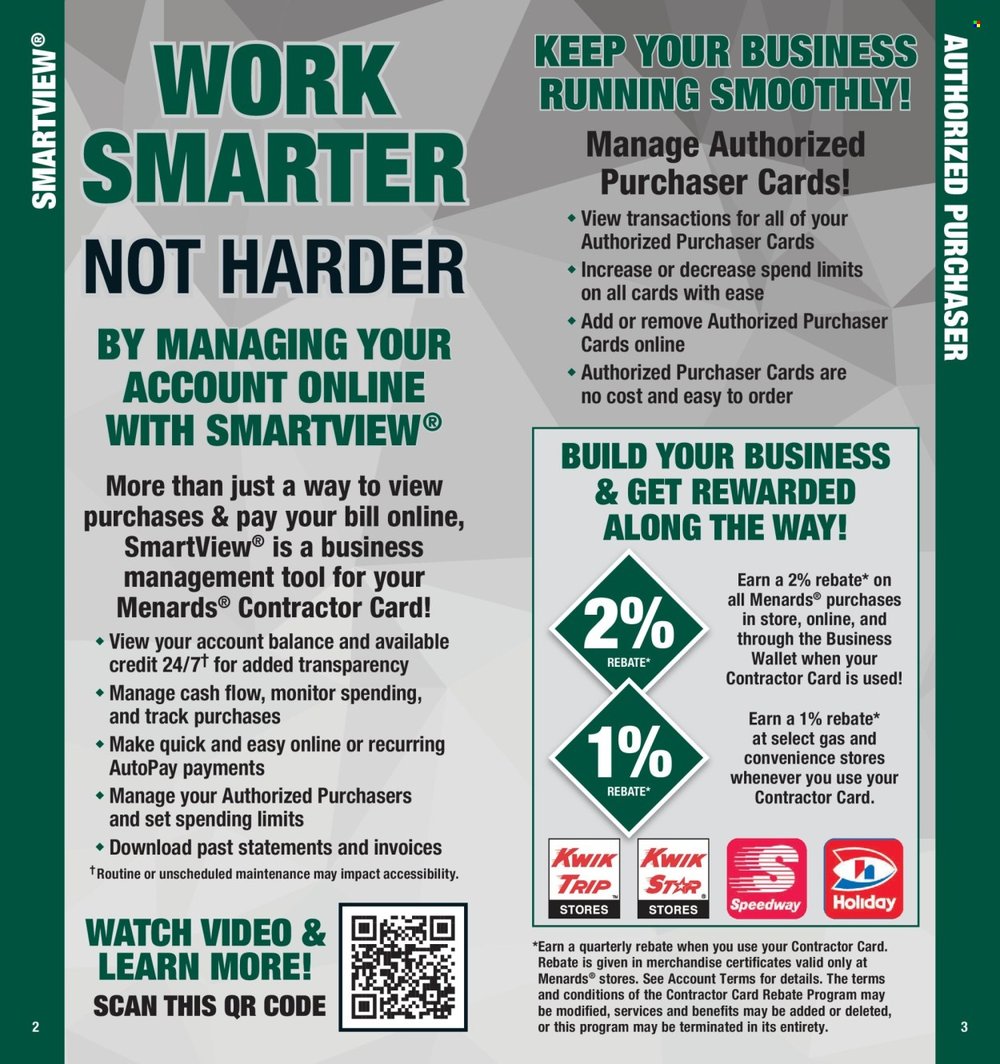 Menards Contractor Card 2026 Rebate Program - Page 2