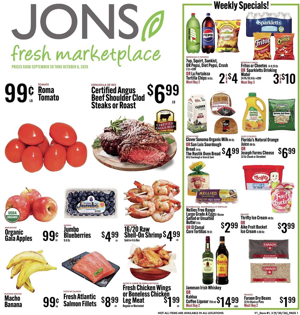 Jons Fresh Marketplace Weekly Ad - Page 1