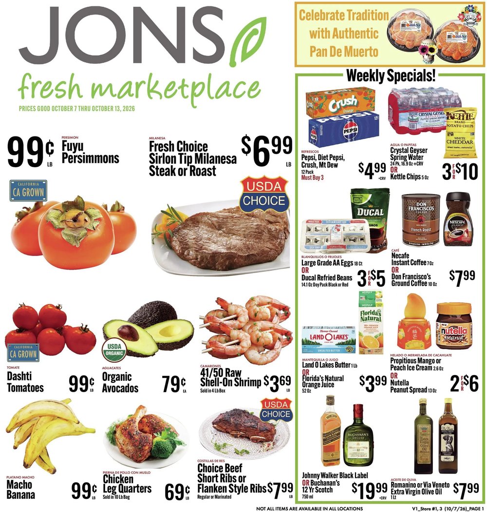 Jons Fresh Marketplace Weekly Ad - Page 1