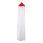 Red pointed canopy top with white mesh fabric