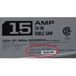 Close Up of Model &  Serial Numbers Circled