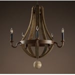Recalled 5-Arm Wine Barrel Chandelier