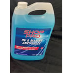 Recalled antifreeze bottles with Shop Pro RV & Marine Antifreeze, only bottles with blue fluid are included in this recall