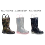 Recalled Western Chief “Abstract Camo”, “Alia Silver”, and “Sweetheart Navy” Light-Up Rain Boots