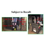 Furnace configurations for recalled evaporator coil drain pans showing an up-flow coil configuration