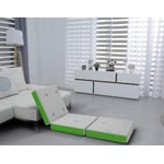 Recalled Cushy Form Tri-Fold Folding Mattress setup as extra seating.