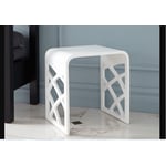 Recalled white matte resin bath stool