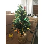 18 inch multi colored fiber optic indoor plug in Christmas tree.