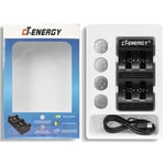 Recalled CT-ENERGY Lithium Coin Battery Charger with Rechargeable 2032 Batteries
