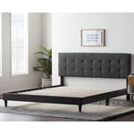 Recalled Lucid Upholstered Square Tufted Platform Bed (Charcoal)