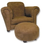 Club style chair with ottoman