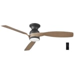 Recalled Hampton Bay Halwin 52-inch Indoor/Outdoor Matte Black Ceiling Fan with adjustable white LED light and remote