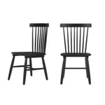 Recalled StyleWell Wood Windsor Dining Chair set - black