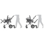 Sticker describing the proper installation of the car seat and car seat adapter