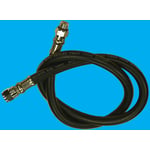 High-pressure scuba air hose with a black, smooth rubber outer covering