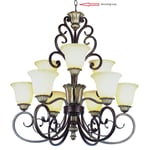 Portfolio and Transglobe nine-light chandeliers