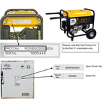 Product and Serial Number location for Subaru SGX3500, SGX5000 and SGX7500 generators recalled by Robin America.