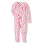 Pink bunny ruffled footies