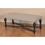 Recalled StyleCraft linen upholstered stretcher bench