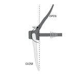 Figure 1: Quick release lever open more than 180°