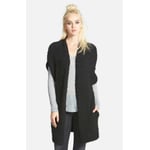 Nordstrom Leith Brand Open Vest Sweater in Black