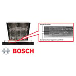 Bosch dishwasher model and serial number location