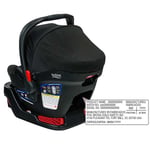 Location of model number on Britax B-Safe 35 and B-Safe 35 Elite Car Seat/Carriers