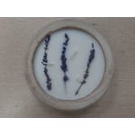 Recalled Lavender scented candle in a round wooden bread bowl
