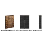 Recalled WLIVE Fabric 16-Drawer Dresser in Rustic Brown Wood Grain Prin