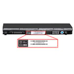 Location of battery pack part number