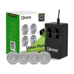Recalled EEMB Lithium-ion Coin Battery Charger with Rechargeable 2032 Batteries