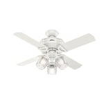 Hunter fan 52262 Brunswick 44” with 3 lights in white housing
