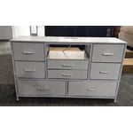Recalled Furnulem Fabric 8-Drawer Dresser in white (front)