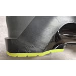 The article code is marked in the heel area on the inner side of the left boot (Example 601140 shown)
