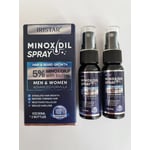 Recalled Iristar Minoxidil Spray Bottles with packaging