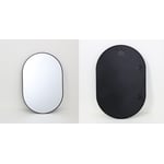 Recalled Origin 21 Oval Black Framed Wall Mirror (front and back)