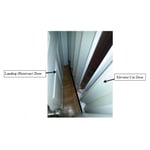 Residential Elevator with Space Between the Exterior Landing (Hoistway) Door and Interior Elevator Car (Accordion) Door. A young child can become entrapped if there is a hazardous gap between the doors.