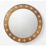 Recalled Round Mirror, Aged Brass