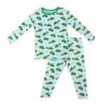 Recalled Free Birdees tight-fitting pajamas - long sleeves, green tractor print