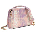 Recalled Mama & Me MINI handbag in coral/purple python – sold exclusively at Kelly Wynne.com