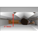 Example of the space between the exterior hoistway door and interior elevator car gate without a safety device/space guard