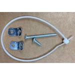 Recalled New Age tip restraint kit with plastic zip-tie, 2 brackets, and 2 screws