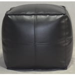 Front View of Target Room Essential leather pouf ottoman