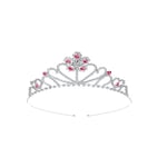Recalled Yaomiao Red Rhinestone Silver Tiara