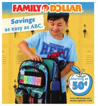 Family Dollar Back to School Savings