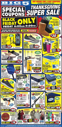 Big 5 Sporting Goods Thanksgiving Super Sale