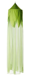 Green pointed canopy top with green leaves and green mesh fabric