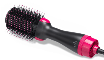 Recalled BrushX Styler, Dryer & Volumizer, also called the BrushX One, hot air brush in pink/blacks