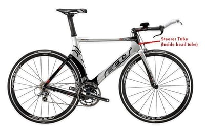 Picture of Recalled Bicycle showing steerer tube (inside head tube)